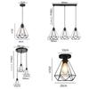 Vintage Industrial Pendant Light Fixture Metal Ceiling Lamp Hanging Cage Light Fixture for Kitchen Island Table Dining Room