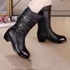 Fashion Ladies Knee High Winter Boots Soft Leather Boots Woman Black Zip Warm Women Thigh High Round Toe Boots Shoes