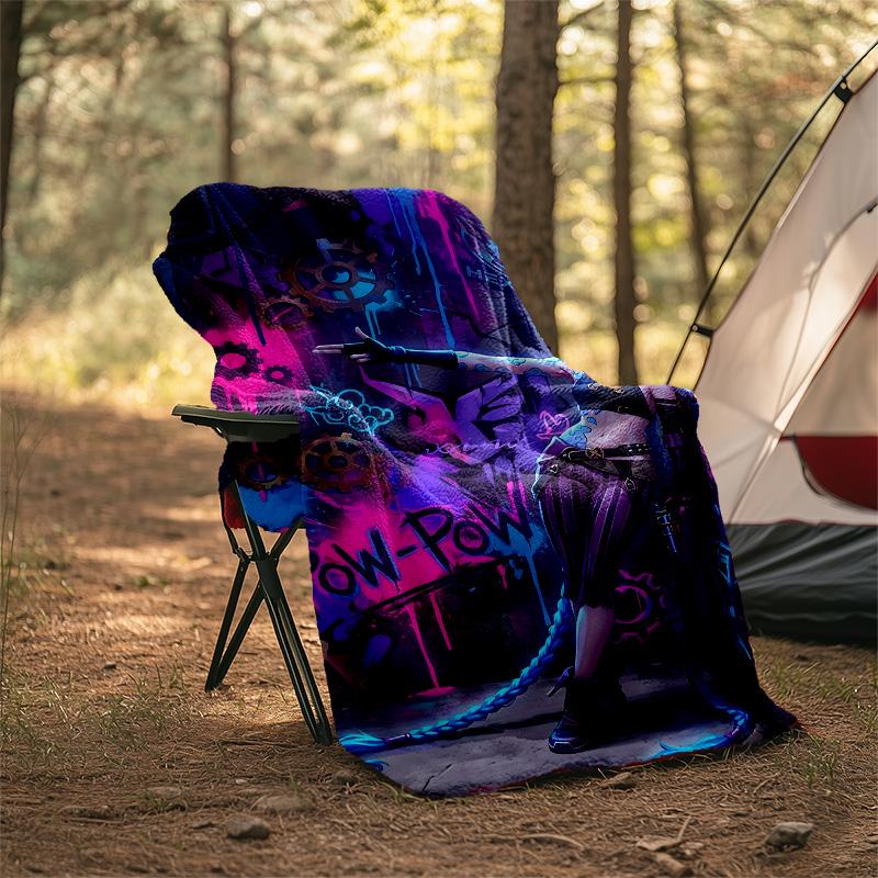 1pc Game L-Lol Theme Blanket - Digital Print, Polyester, Cozy for All Seasons, Perfect for Outdoor, and Travel