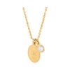 Celine Les Perles Celine Medal Necklace In Resin Pearl and Brass with Gold Finish Gold Ivory
