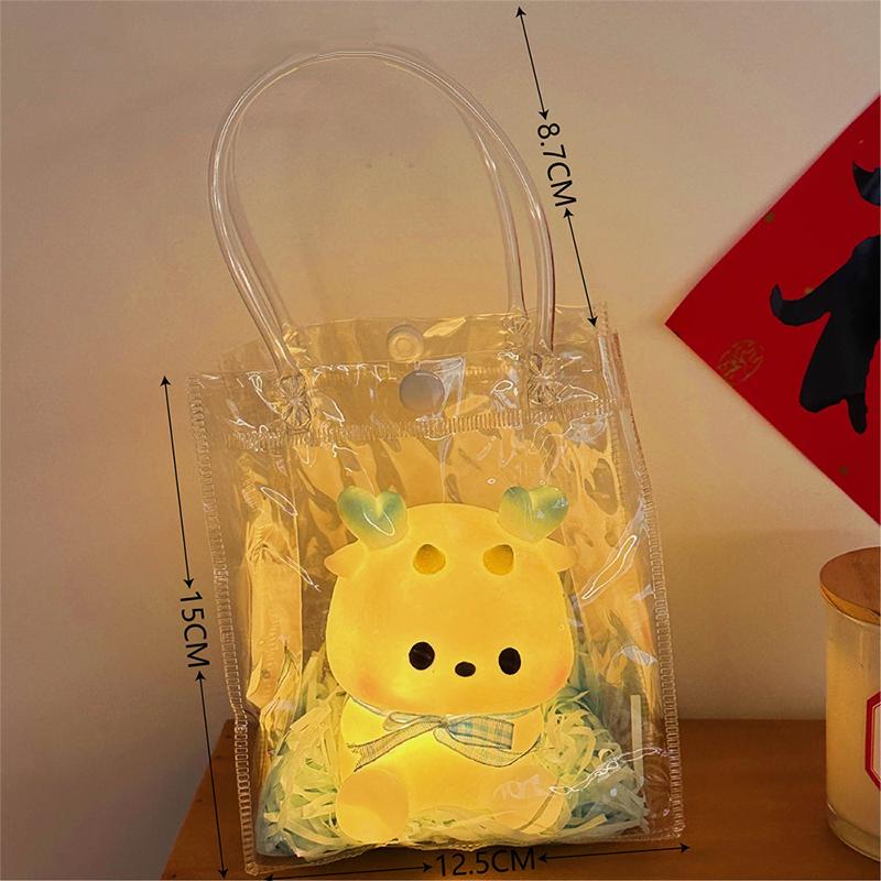 2024 Cartoon Dragon Night Light Year Of The Dragon Led Night Lamp With Gift Bag Children Kid Bedroom Decoration Gift