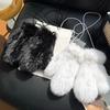 Winter Women Real Rabbit Fur Gloves Natural Thick Style Rabbit Fur Mittens Outdoor Girls Keep Warm Hand Knitted Fur Glove