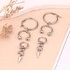 Aesthetic Stainless Steel U-Shaped Horseshoe Hoop Earrings Y2K Nore Clip Charms Drop Earrings Punk Gothic Jewelry