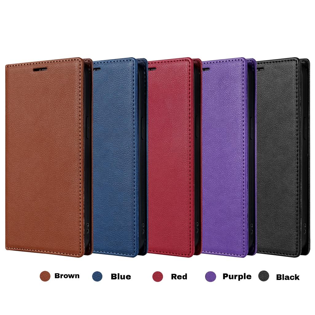 Suitable for Xiaomi Mi 13T mobile phone leather case Redmi Note15 solid color lychee pattern flip magnetic card wallet 12C