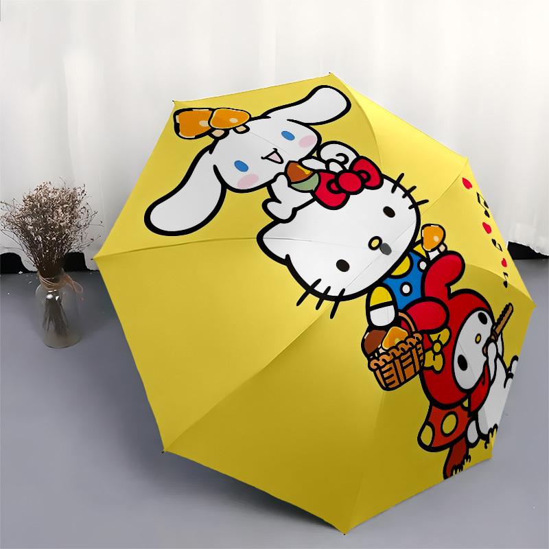 1pc Hello Kitty Autumn Harvest Umbrella with Plastic Handle,Suitable for All Seasons Home Travel Outdoor UmbrellaSanlio116