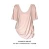 Frühling Sommer Damen Rosa Raffung Umstandsshirt Locker V-Rücken Kurzarm Schwangerschaftstop