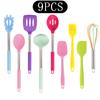 Black Non-stick Silicone Kitchenware Cooking Utensils Set Cookware Spatula Egg Beaters Stainless Steel Handle Kitchen Tool Set