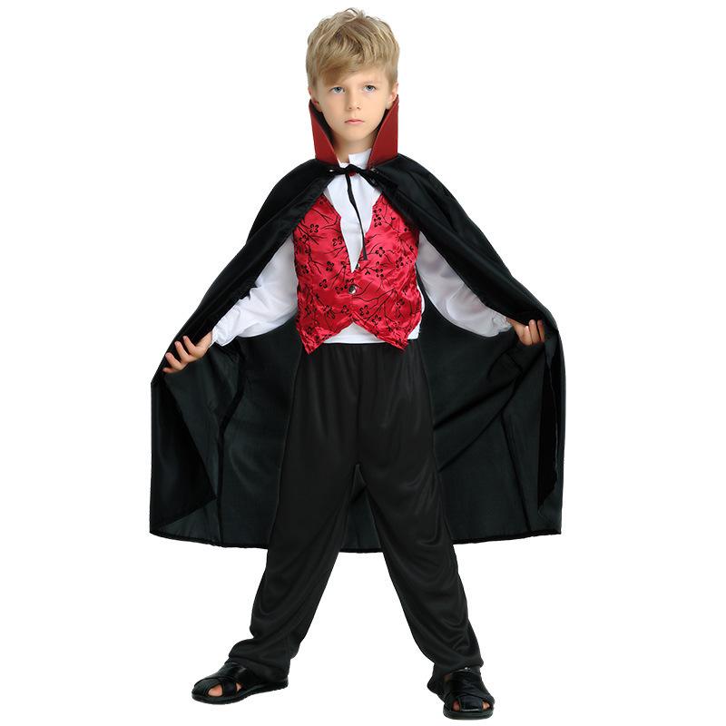 

Хэллоуинский костюм величественного вампира для мальчиков с элегантным дизайном, подходящий для всех случаев и высокого качества ткани