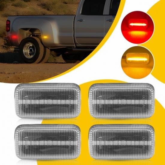 4X LED Side Marker Lights For 2015- GMC Sierra Chevy Silverado 2500HD 3500HD