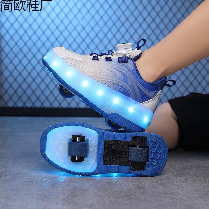 Runaway shoes boys summer breathable children primary school students sports shoes luminous light shoes skating