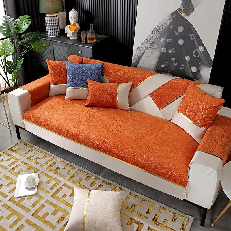 Nordic Chenille Sofa Cushion Four Seasons Universal Light Luxury Non-Slip Modern Simple Fabric Sofa Cushion Towel Backrest