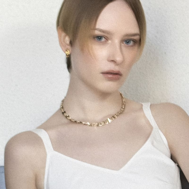 PANACHE CHASUNYOUNG Tweed Stud Earring gold