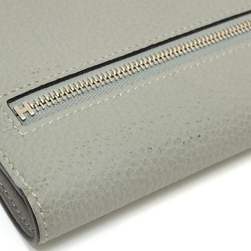 HERMES Dogon Long Wallet Bifold Long Wallet Togo Grimette (presumed) gray