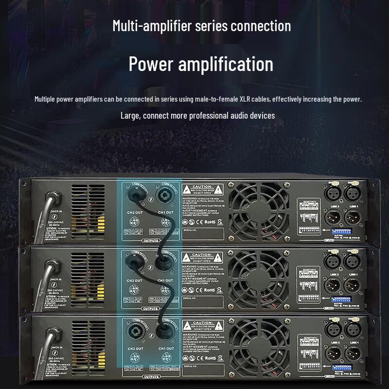 KaYouLa 4-Channel 1000W Professional Pure Power Amplifier