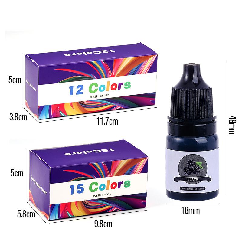 Epoxigyanta Színpigment 24 Élénk Szín Folyékony Epoxipigment Magas Koncentrációjú Áttetsző Gyantafesték Művészeti DIY Ékszerekhez