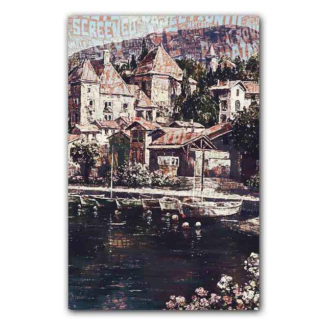 Landscape Oil Painting Famous Architectural Art Canvas Painting Gift Painting Living Room Corridor Study Home Decoration Mural No Frame