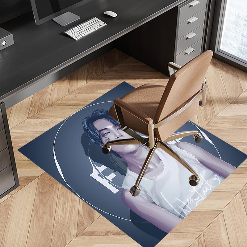 1pc Jin singer2 Print Area Rug - Soft, Washable Non-Slip Indoor Mat for Office Chairs, Living Room, Home Office Decorative Rug