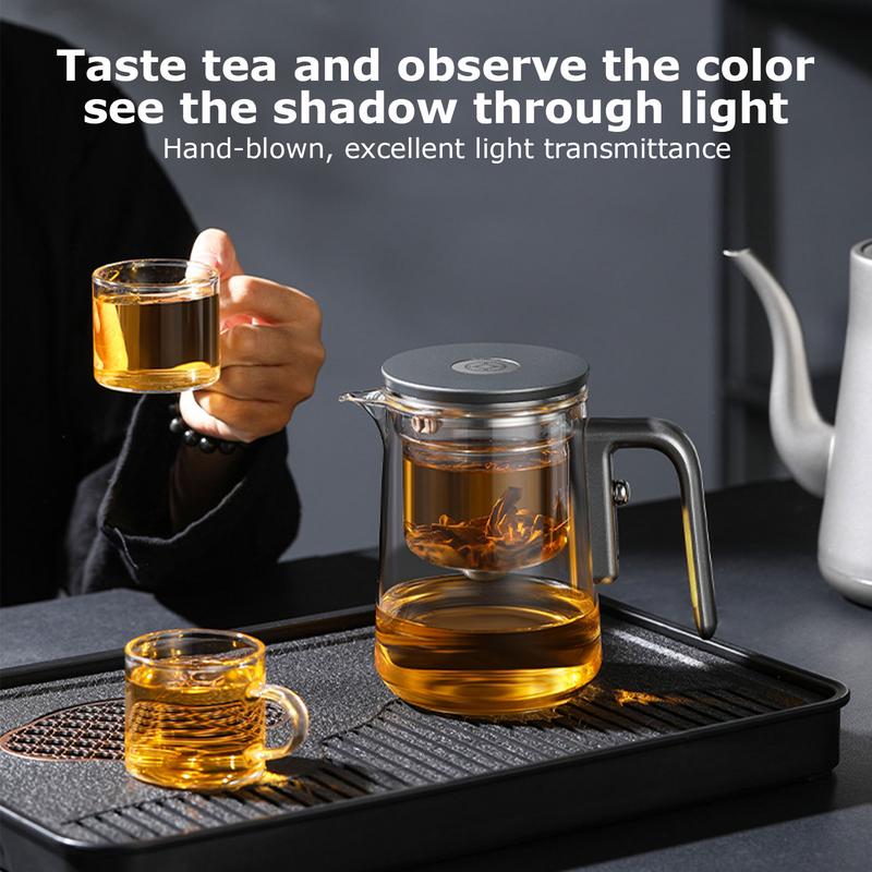 Home Tea Infuser Pot With Insert Leakage Proof Anti-Scalding Handle Press Control Teapots For Loose Tea Flower Tea