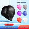 Long Hair Waterproof Silicone Swim Cap with Ear Protection for Men & Women