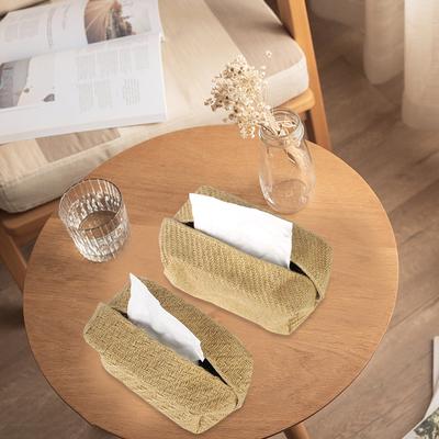 Decoration Desktop Paper Holder Dining Table Tissue Box Cotton Linen Fabric for Home Living Room Office Car Simple Paper Box Napkin Case