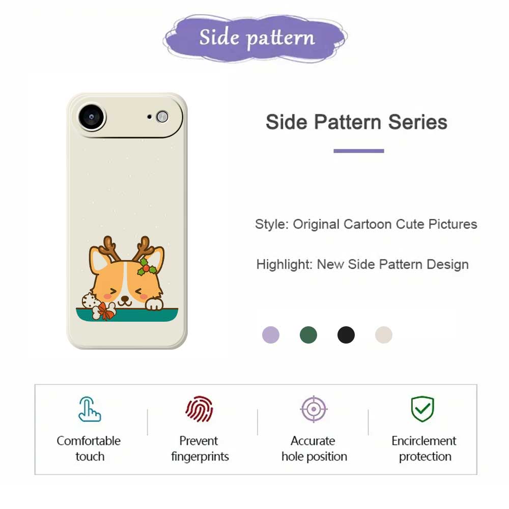 For iPhone Air Case Cute Deer Pattern Printing Straight Edge TPU Phone Back Cover
