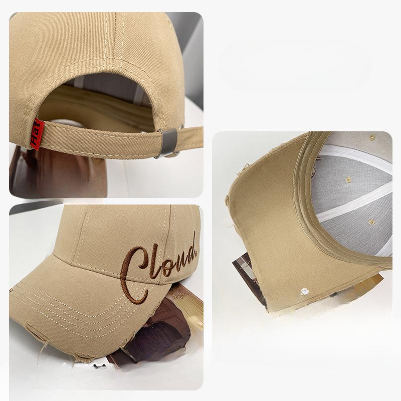 Embroidered Baseball Cap for Women In Spring and Summer Casual and Versatile Face Showing Small Sun Protection Hard Top Baseball Cap