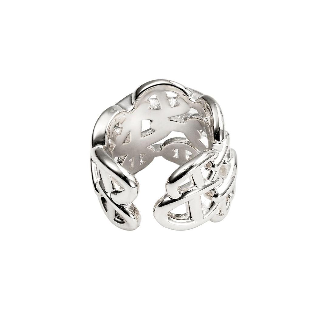 Hermes Chaine DAncre Open Chain Ring Women Ring Silver H109506B-000