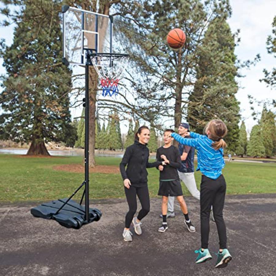 Portable Adjustable Basketball Hoop System with 32Inch Shatterproof Backboard and Wheels for Indoor Outdoor Use Suitable for Yo
