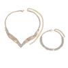 Set Earrings Zircon Bracelet Jewelry Bridal Full Diamond Rhinestone Clavicle Dinner Accessories Women'S Jewelry Necklace