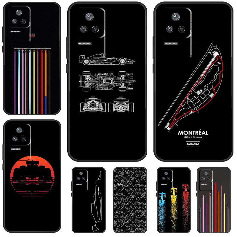 Minimalistisches F1-Strecken-Case für Xiaomi 13 14 13T Pro 11T 12T 12 Lite POCO X6 Pro X3 X4 X5 M6 Pro M5s F3 F5 Hülle
