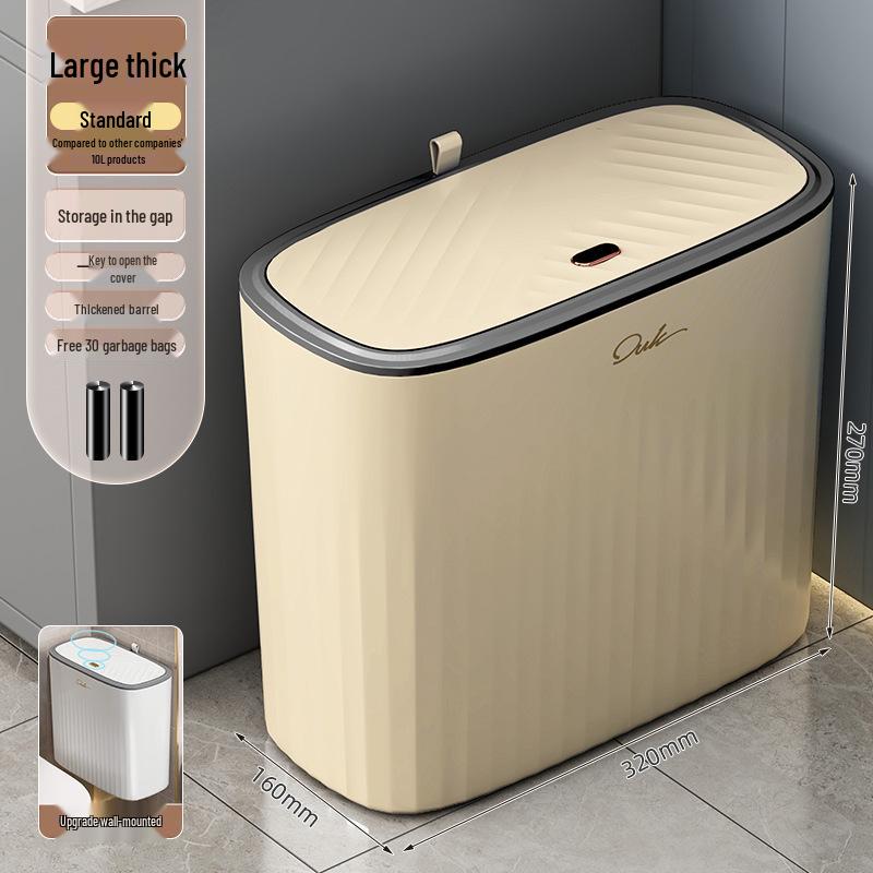 2025 Large Capacity Trash Can with Lid for Bathroom, Kitchen, Living Room
