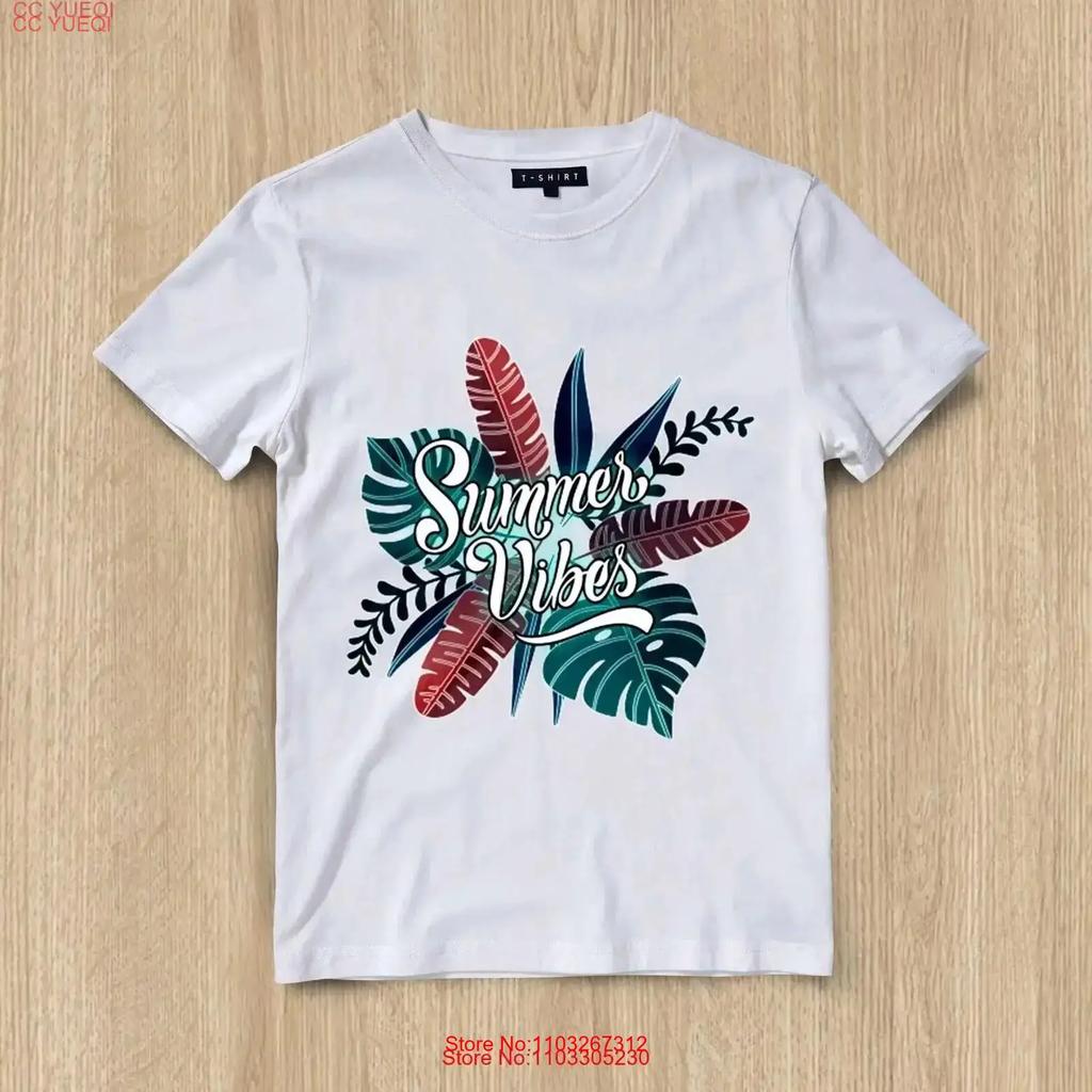 Custom Summer Vibes T Shirt Design Jersey Vintage Soft Streetwear Graphic Casual Comfortable Stretched Vintage