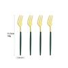4PCS Stainless Steel Cutlery Rainbow Cake Fruit Fork Dinner Salad Fork Tableware Gold Dessert Fork For Hotel Party Kitchen Tool
