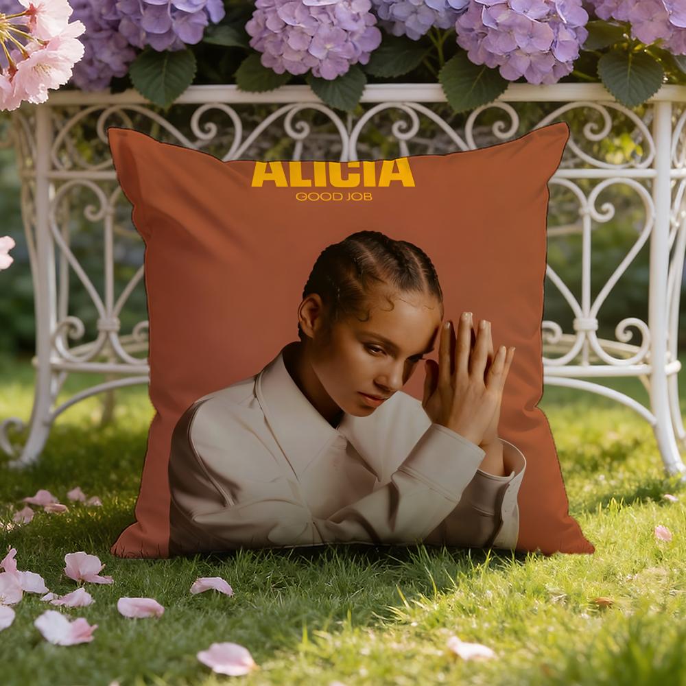 singer A-Alicia Keys Cushion Cover Home & Car Dual-Scene Pillow Cover: Reversible for Premium Comfort