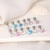 1 Pair 4Mm Multicolor  Stud Earrings For Women Ear Bone Nail Cartilage Ea