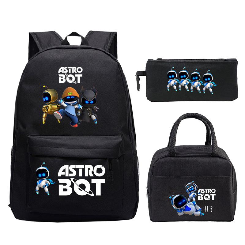 Game Astro bot peripheral printing fashion primary and secondary school students schoolbag three-piece set multi-function large capacity