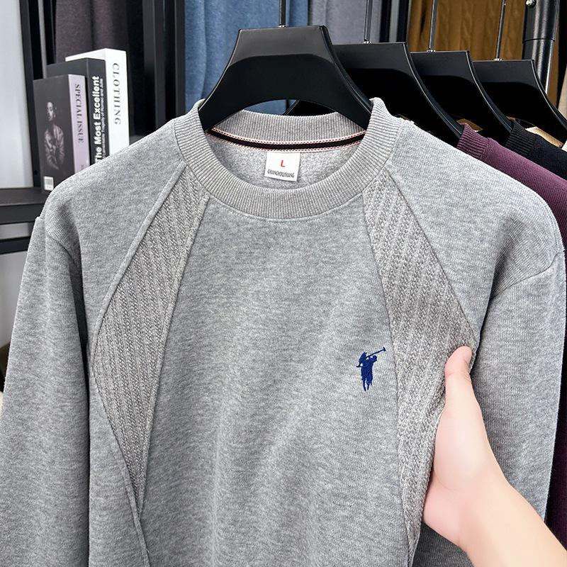 Men's Autumn 2025 Long-Staple Cotton Drop Shoulder Hoodie - Trendy Loose Fit, Long Sleeve