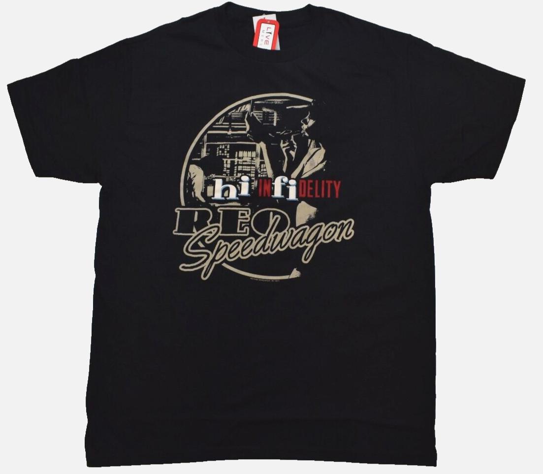 REO Speedwagon Mens REO Speedwagon High Infidelity Rock Group Black Shirt New S S