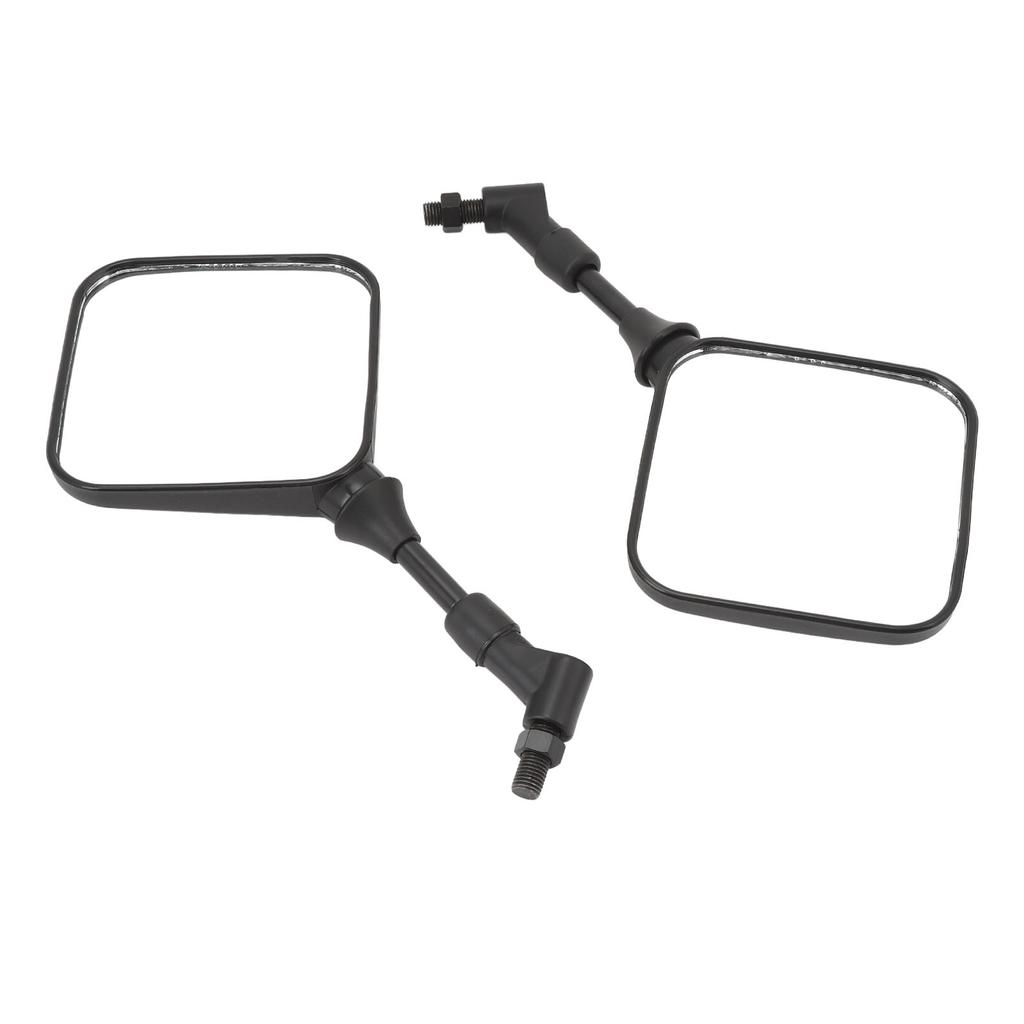 Pair of Motorcycle Square Rearview Mirrors 360 Degree Adjustable Wide Viewing Angle Universal Side Mirrors for Folding