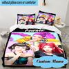 Custom Name 3PCS KPop Cartoon Bedding Set, Including 1pc Duvet Cover And 2pcs Pillowcases, Suitable for Dorms and Bedrooms Gift