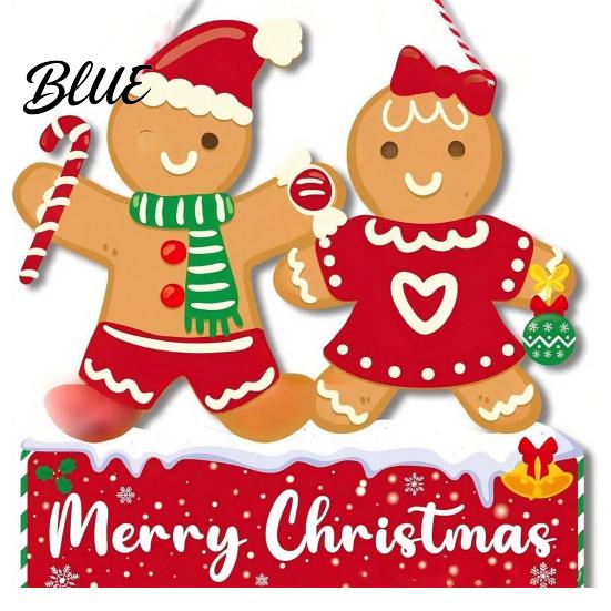 Santa Claus Wall Art Christmas Wooden Hanging Pendant Festive Ornaments with Hemp Rope for Tree Rustic Farmhouse Window Fireplace Decoration,