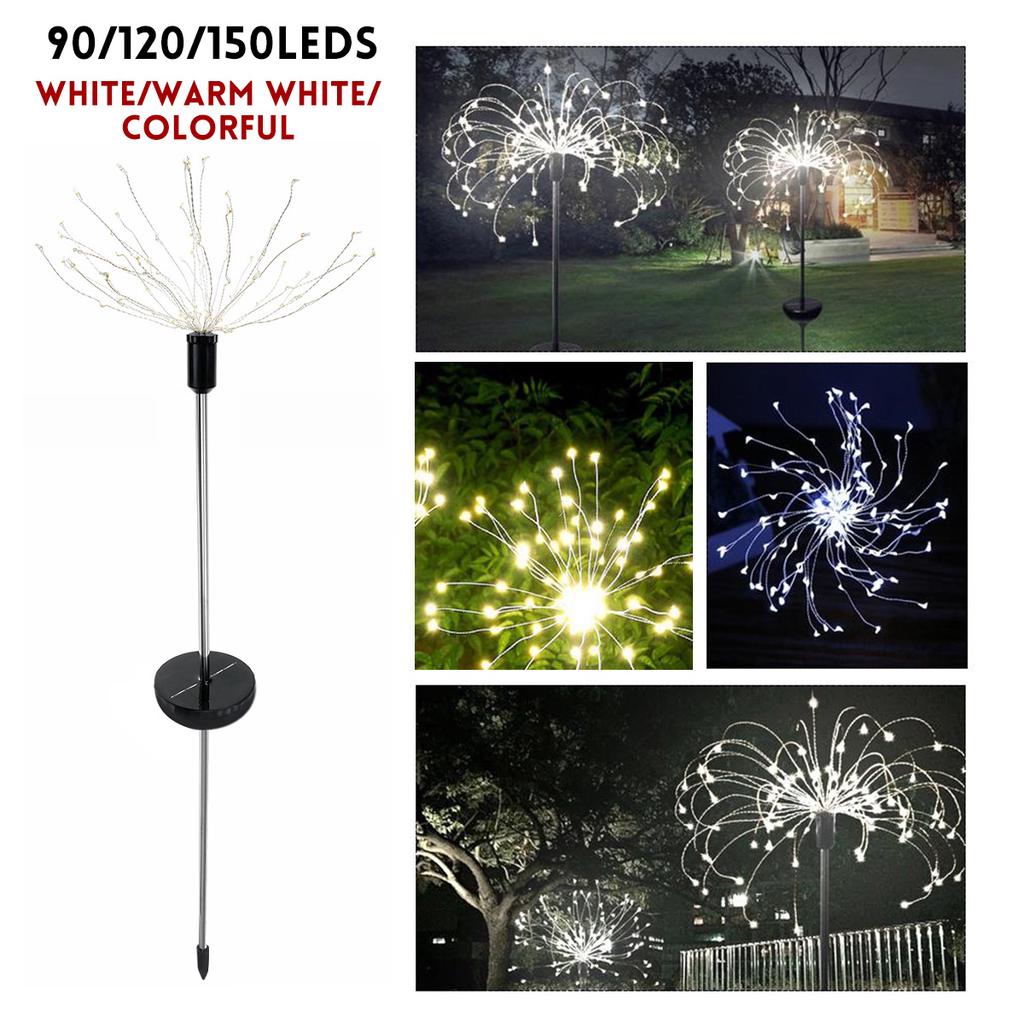 90//120//150 LEDs Lawn Light Solar Garden Outdoor Firework Starburst Xmas 2020