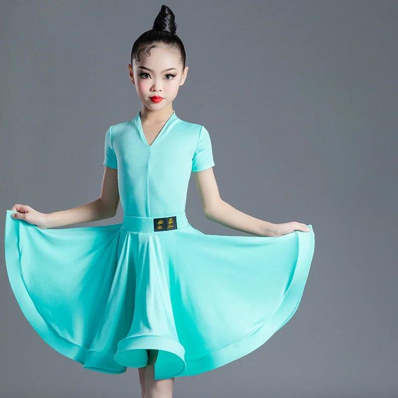Costume Competition Uniform Kids Clothes Children Clothing Latin Dance Wear Fringe Skirt Latin Dance Dress Stage Performance