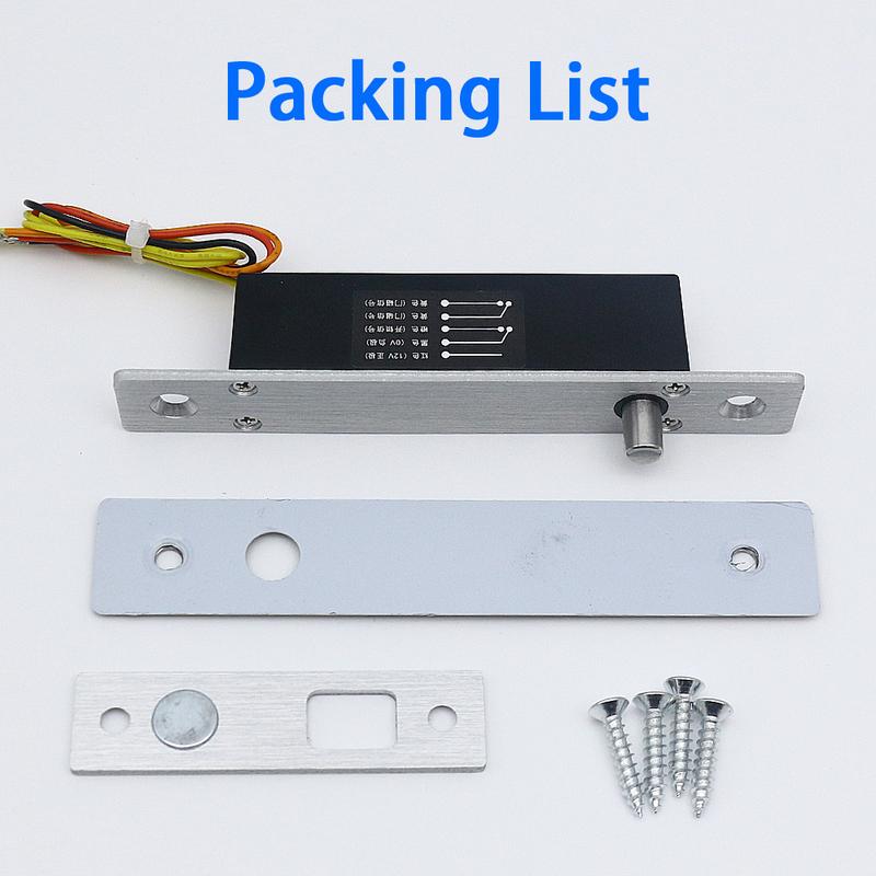DC12 Small Access Control Electric Mortise Lock Embedded Electronic Bolt Lock Door Lock Mini Electric Lock with Feedback