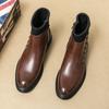 Stivali alla caviglia classici marroni da uomo di marca di lusso a punta per banchetto formale Scarpe alla moda in pelle high top da uomo