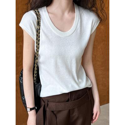 Xiao Fei Sleeve Women's Spring and Summer Simple Bottoming Short Sleeve T-Shirt Top