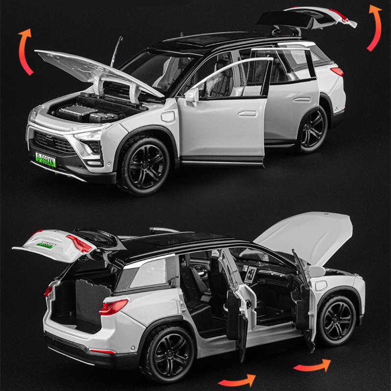 1:32 NIO ES8 SUV Alloy Electric Vehicles Model Diecasts Metal New Energy Car Model Simulation Sound and Light Childrens Toy Gift