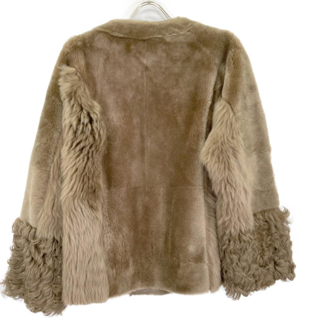 Ron Herman 2810400054 Reversible Collarless Shearling Mouton Coat Jacket Not written BrownUsed