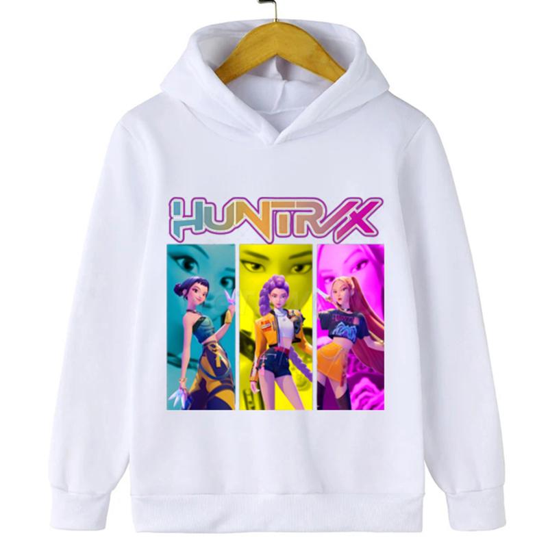 Худи Толстовки Девочки Мультяшный Принт Комфортное Худи Женский Повседневный Пуловер с Капюшоном Модный Мультяшный Костюм 110