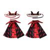 1 Set Gothic Devil Pet Clothes, Adjustable Devil Horn Headband Bat Print Cloak, Halloween Dog Devil Costume Set for Cats Dogs Party Outfit Cosplay